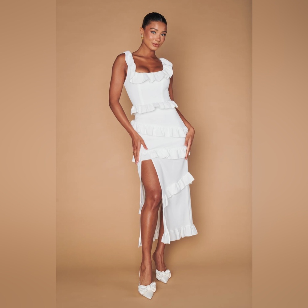 Show Me Your Mumu Greta Dress White Stretch